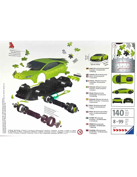 Puzzle 3D - Lamborghini Huracán EVO 108 piezas