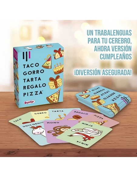 Taco, gorro, tarta, regalo, pizza