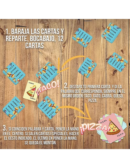 Taco, gorro, tarta, regalo, pizza