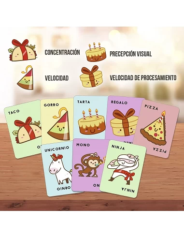 Taco, gorro, tarta, regalo, pizza