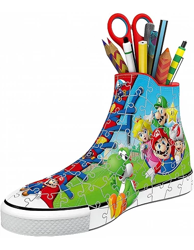 Puzzle 3D Portalápices Zapatilla Super Mario