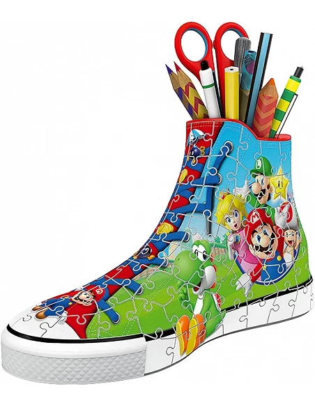 Puzzle 3D Portalápices Zapatilla Super Mario