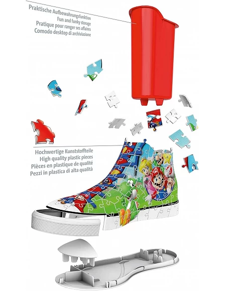 Puzzle 3D Portalápices Zapatilla Super Mario