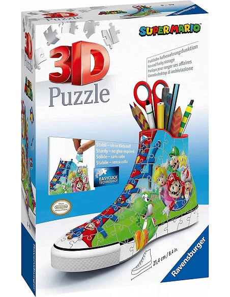 Puzzle 3D Portalápices Zapatilla Super Mario