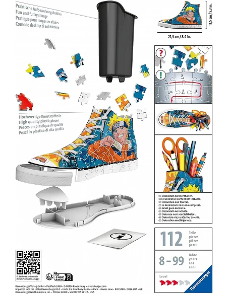 Puzzle 3D Portalápices Zapatilla Naruto