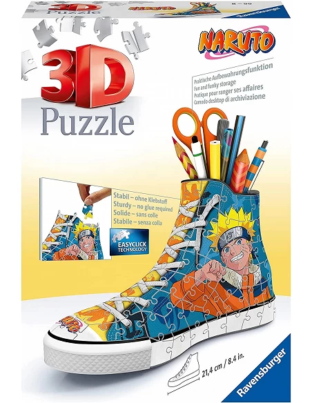 Puzzle 3D Portalápices Zapatilla Naruto
