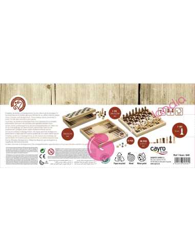 3 en 1 Ajedrez - Damas - Backgammon