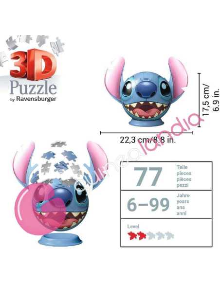Stitch con Orejas Puzzle 3D
