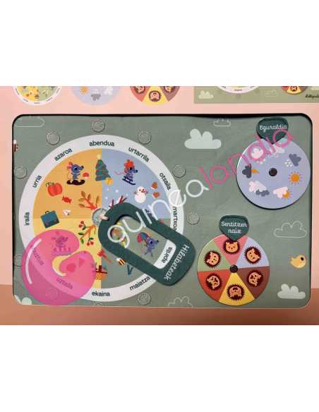 Calendario infantil de tela «El paso del tiempo» – Euskera