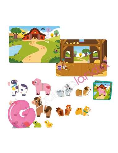 Granja Magnética – 12 Animales de Madera
