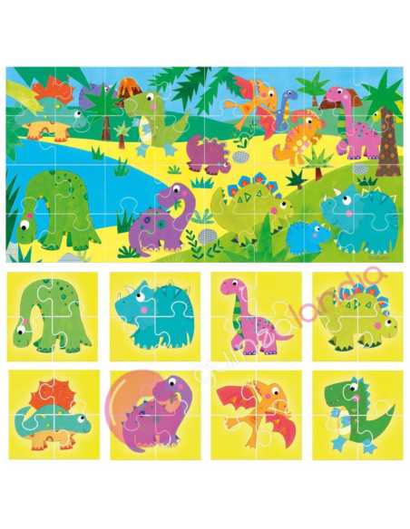 Puzzle 8+1 Dinosaurios - Headu