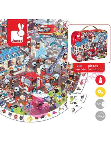 Puzzle De Observación Bomberos Al Rescate 208 Piezas - Janod