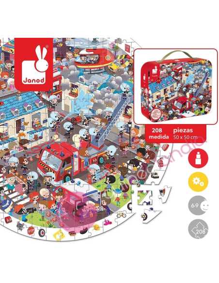 Puzzle De Observación Bomberos Al Rescate 208 Piezas - Janod