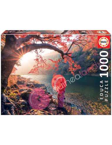 Amanecer en el rio Katsura, Japon Puzzle 1000 piezas - Educa