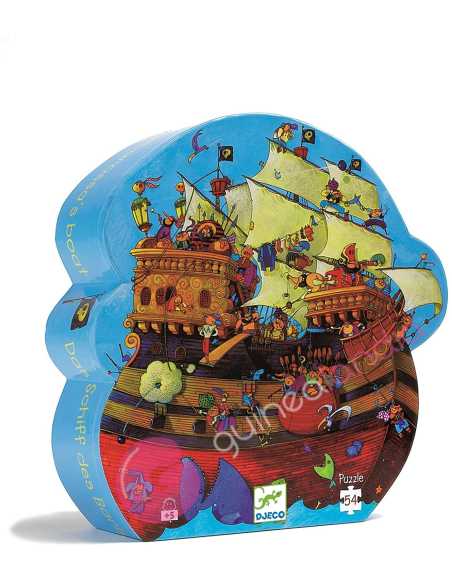 Puzzle Silueta Barco Pirata 54 pzs Djeco