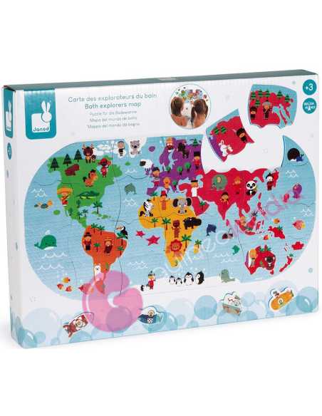 Mapa Del Mundo De Baño Puzzle 28 piezas