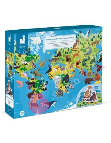 Animales En Peligro De Extinción Puzzle Educativo 200 piezas